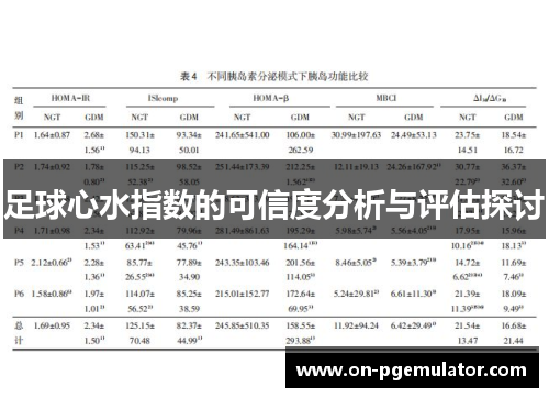 足球心水指数的可信度分析与评估探讨